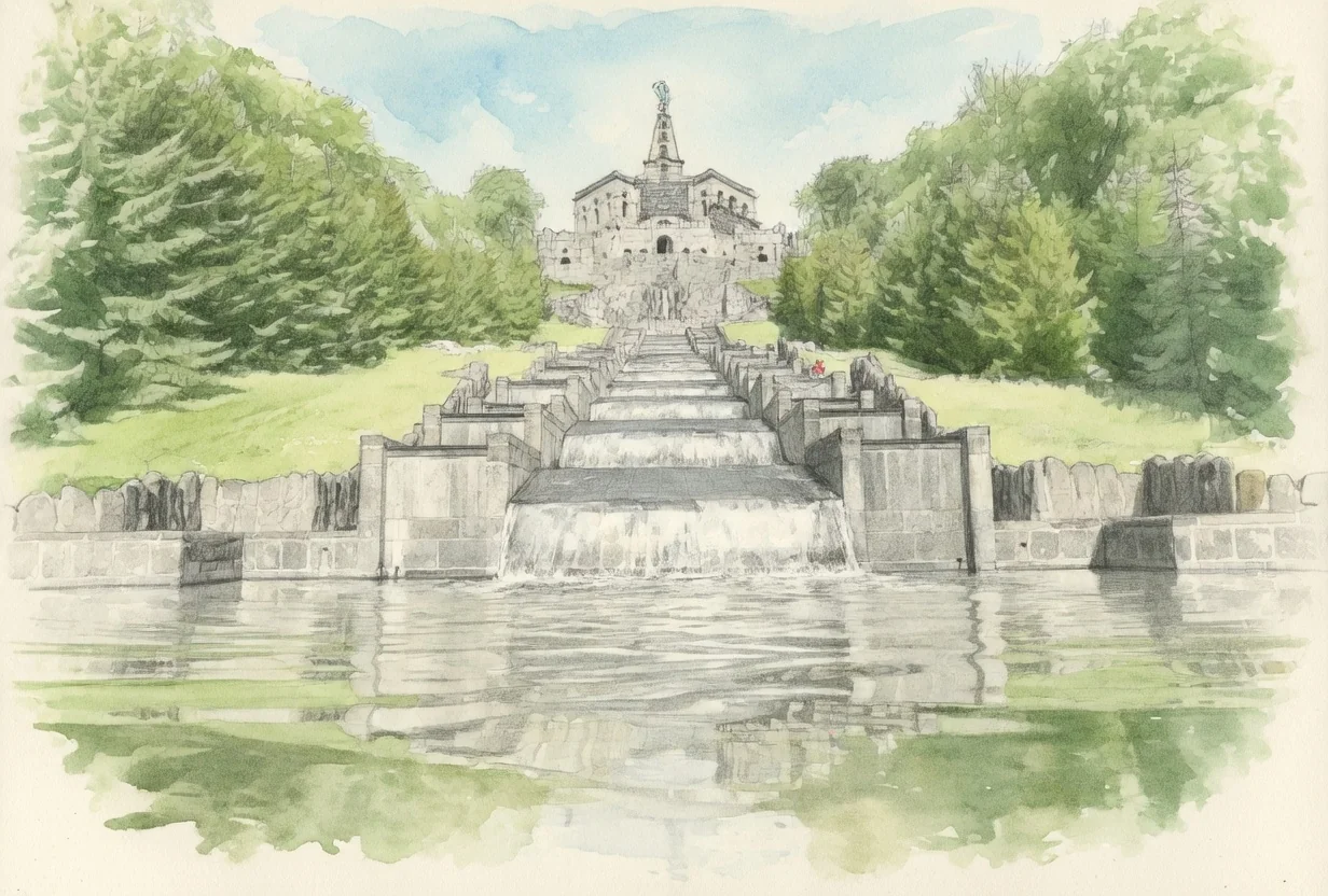 Aquarell-Illustration Bergpark Wilhelmshöhe Kassel